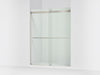 KOHLER K-702424-L Levity Frameless sliding shower door, 77-9/16" H x 56-5/8 - 59-5/8" W, with 5/16"-thick Crystal Clear...