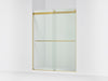 KOHLER K-702424-L Levity Frameless sliding shower door, 77-9/16" H x 56-5/8 - 59-5/8" W, with 5/16"-thick Crystal Clear...