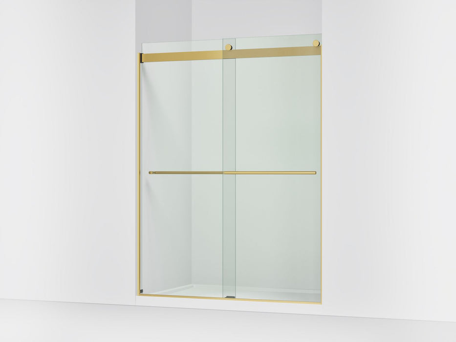 KOHLER K-702424-L Levity Frameless sliding shower door, 77-9/16" H x 56-5/8 - 59-5/8" W, with 5/16"-thick Crystal Clear glass