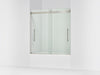 KOHLER K-702425-L Levity Frameless sliding bath door, 61-9/16" H x 56-5/8 - 59-5/8" W, with 3/8"-thick Crystal Clear...