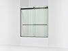 KOHLER K-702426-L Levity 61-9/16" H sliding bath door with 3/8"-thick glass, matte black