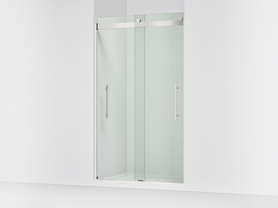 KOHLER K-702427-L Levity Frameless sliding shower door, 81-5/8" H x 44-5/8 - 47-5/8" W, with 3/8"-thick Crystal Clear...