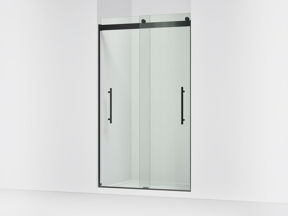 KOHLER K-702427-L Levity Frameless sliding shower door, 81-5/8" H x 44-5/8 - 47-5/8" W, with 3/8"-thick Crystal Clear...