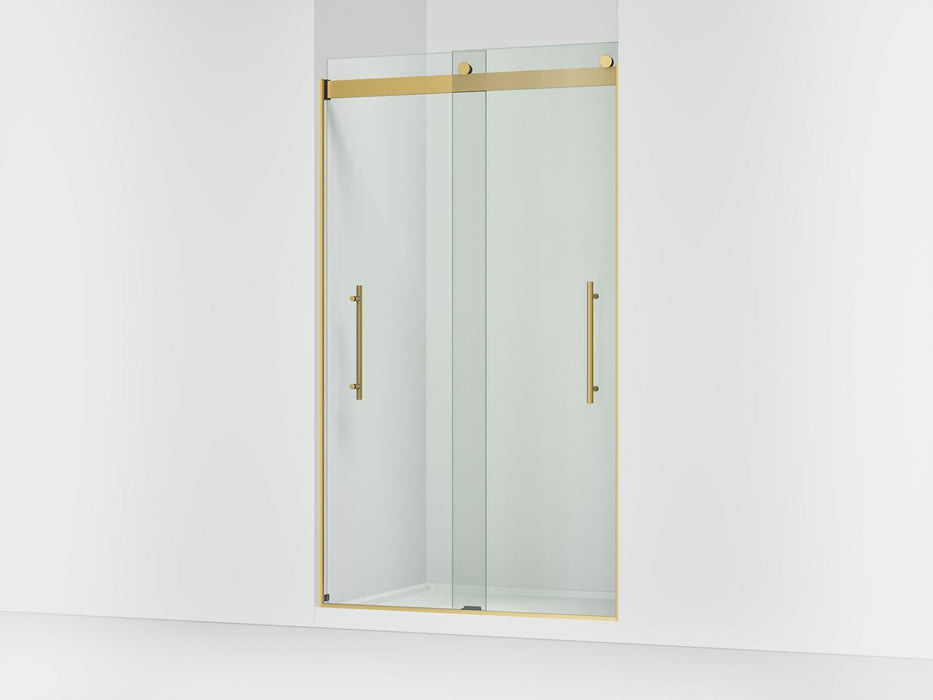 KOHLER K-702427-L Levity Frameless sliding shower door, 81-5/8" H x 44-5/8 - 47-5/8" W, with 3/8"-thick Crystal Clear...