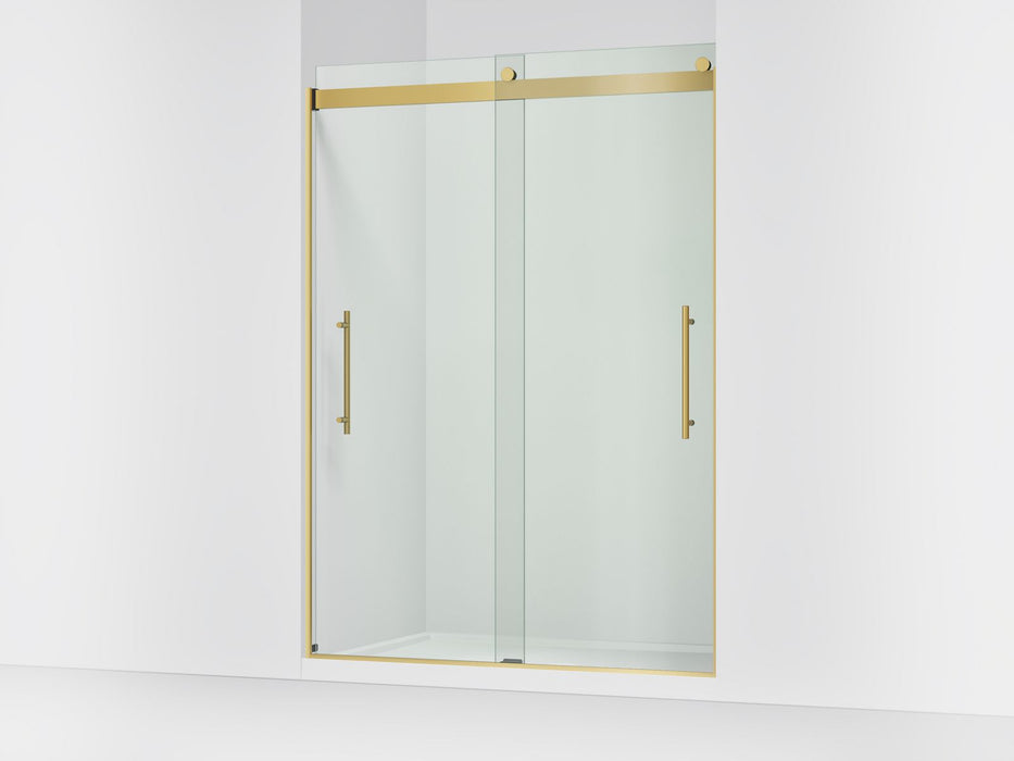 KOHLER K-702429-L Levity Frameless sliding shower door, 81-5/8" H x 56-5/8 - 59-5/8" W, with 3/8"-thick Crystal Clear...