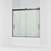 KOHLER K-706002-L Levity Sliding bath door, 59-3/4" H x 56-5/8 - 59-5/8" W, with 1/4" thick Crystal Clear glass, anodized...