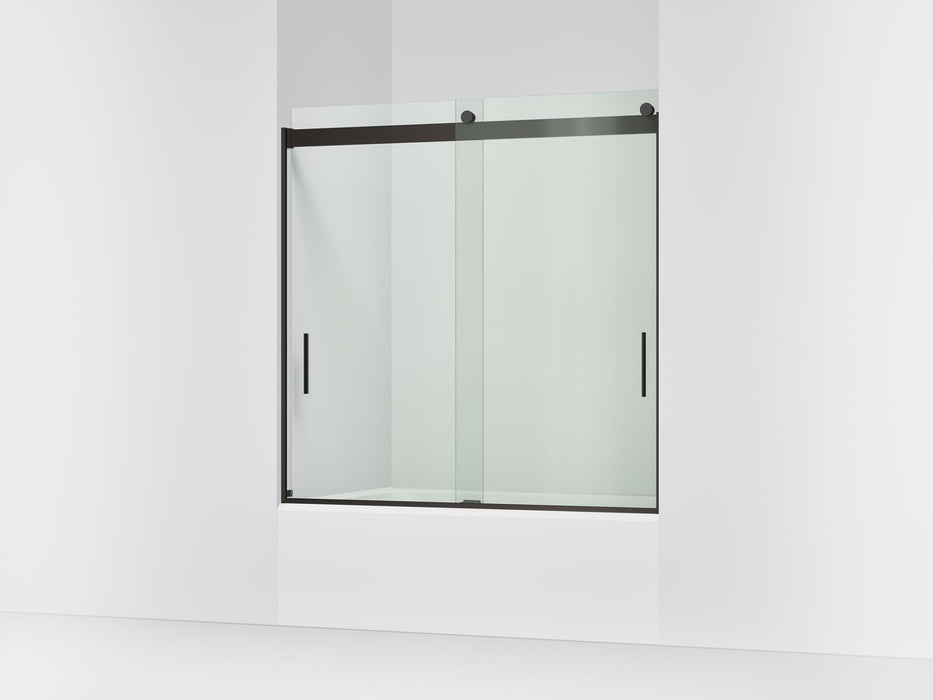 KOHLER K-706002-L Levity Sliding bath door, 59-3/4" H x 56-5/8 - 59-5/8" W, with 1/4" thick Crystal Clear glass