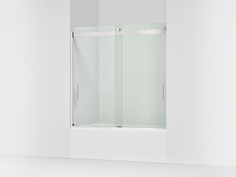 KOHLER K-706002-L Levity Sliding bath door, 59-3/4" H x 56-5/8 - 59-5/8" W, with 1/4" thick Crystal Clear glass