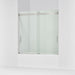 KOHLER K-706002-L Levity Sliding bath door, 59-3/4" H x 56-5/8 - 59-5/8" W, with 1/4" thick Crystal Clear glass, matte nickel
