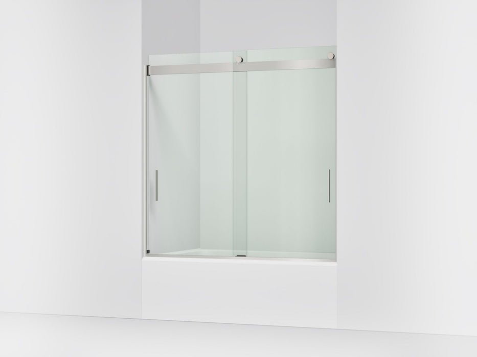 KOHLER K-706002-L Levity Sliding bath door, 59-3/4" H x 56-5/8 - 59-5/8" W, with 1/4" thick Crystal Clear glass