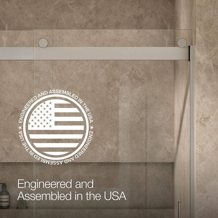 KOHLER K-706002-L Levity Sliding bath door, 59-3/4" H x 56-5/8 - 59-5/8" W, with 1/4" thick Crystal Clear glass