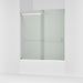 KOHLER K-706004-D3 Levity Sliding bath door, 62" H x 56-5/8 - 59-5/8" W, with 1/4" thick Frosted glass, bright silver