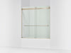 KOHLER K-706004-L Levity Sliding bath door, 62" H x 56-5/8 - 59-5/8" W, with 1/4" thick Crystal Clear glass, anodized...