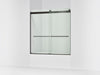 KOHLER K-706004-L Levity Sliding bath door, 62" H x 56-5/8 - 59-5/8" W, with 1/4" thick Crystal Clear glass, anodized...