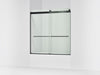 KOHLER K-706004-L Levity Sliding bath door, 62" H x 56-5/8 - 59-5/8" W, with 1/4" thick Crystal Clear glass, matte black