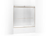 KOHLER K-706005-L Levity Sliding bath door, 59-3/4" H x 54 - 57" W, with 1/4" thick Crystal Clear glass, anodized brushed...