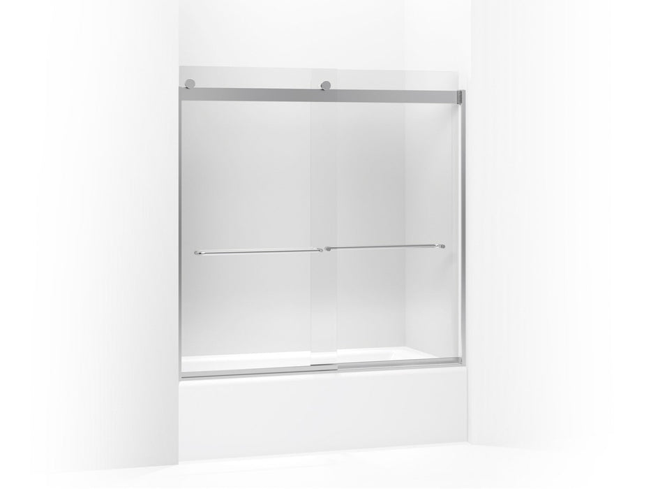 KOHLER K-706005-L Levity Sliding bath door, 59-3/4" H x 54 - 57" W, with 1/4" thick Crystal Clear glass, bright silver