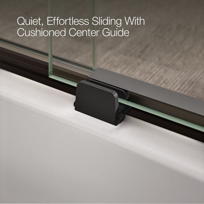 KOHLER K-706006-D3 Levity Sliding bath door, 59-3/4" H x 56-5/8 - 59-5/8" W, with 1/4" thick Frosted glass, anodized dark...