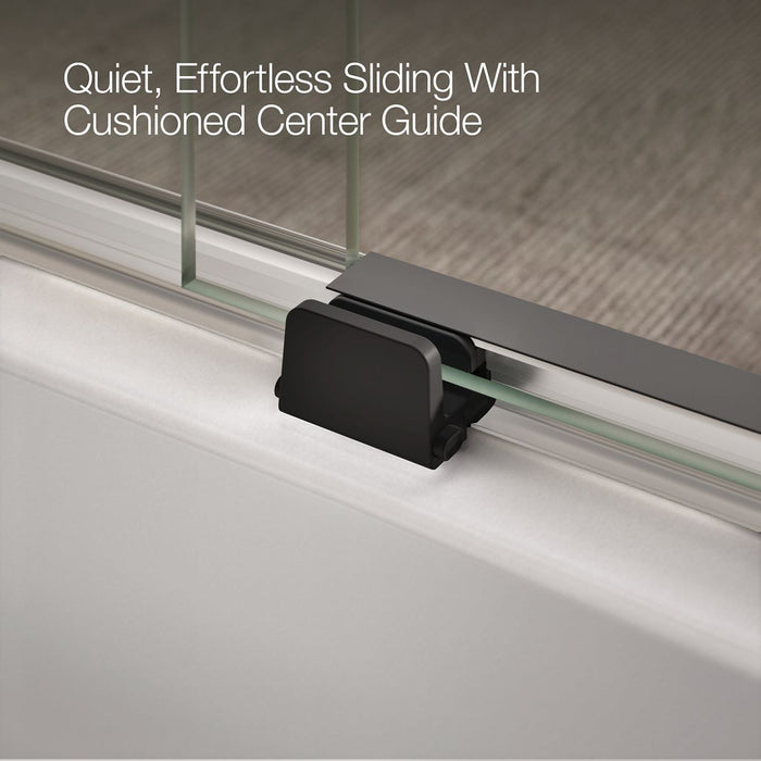 KOHLER K-706006-D3 Levity Sliding bath door, 59-3/4" H x 56-5/8 - 59-5/8" W, with 1/4" thick Frosted glass, bright silver...