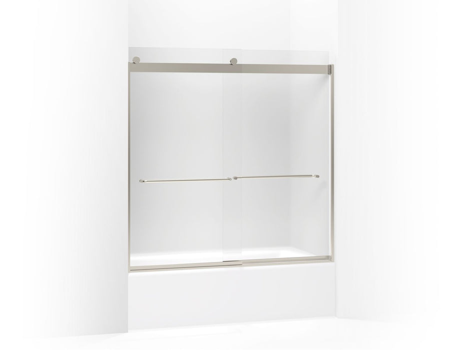 KOHLER K-706006-D3 Levity Sliding bath door, 59-3/4" H x 56-5/8 - 59-5/8" W, with 1/4" thick Frosted glass, matte nickel