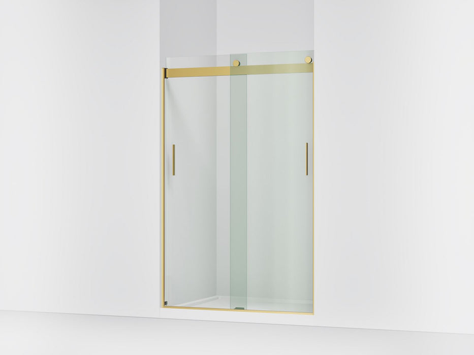 KOHLER K-706008-L Levity Sliding shower door, 74" H x 43-5/8 - 47-5/8" W, with 1/4" thick Crystal Clear glass, vibrant...
