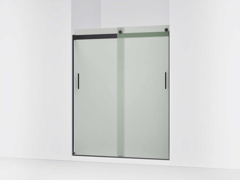 KOHLER K-706009-D3 Levity Sliding shower door, 74" H x 56-5/8 - 59-5/8" W, with 1/4" thick Frosted glass and blade handles