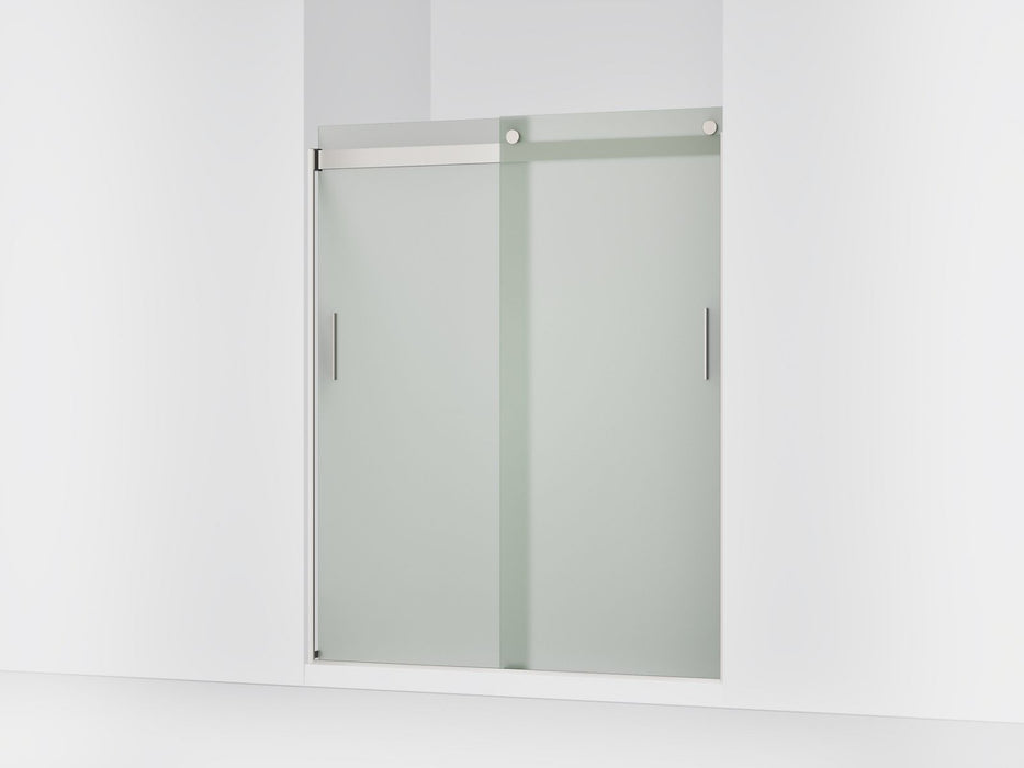 KOHLER K-706009-D3 Levity Sliding shower door, 74" H x 56-5/8 - 59-5/8" W, with 1/4" thick Frosted glass and blade handles