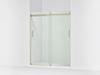 KOHLER K-706009-L Levity Sliding shower door, 74" H x 56-5/8 - 59-5/8" W, with 1/4" thick Crystal Clear glass, anodized...