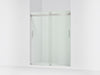 KOHLER K-706009-L Levity Sliding shower door, 74" H x 56-5/8 - 59-5/8" W, with 1/4" thick Crystal Clear glass, matte nickel