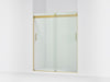 KOHLER K-706009-L Levity Sliding shower door, 74" H x 56-5/8 - 59-5/8" W, with 1/4" thick Crystal Clear glass, vibrant...