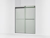 KOHLER K-706015-D3 Levity Sliding shower door, 74" H x 56-5/8 - 59-5/8" W, with 1/4" thick Frosted glass, matte black