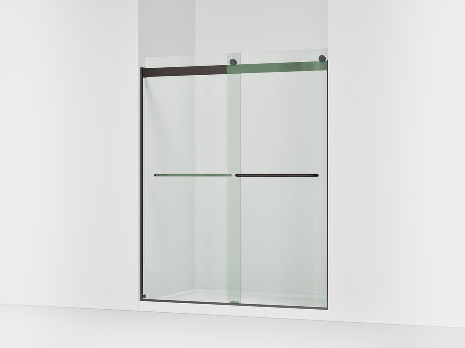 KOHLER K-706015-L Levity 74" H sliding shower door with 1/4"-thick glass, anodized dark bronze