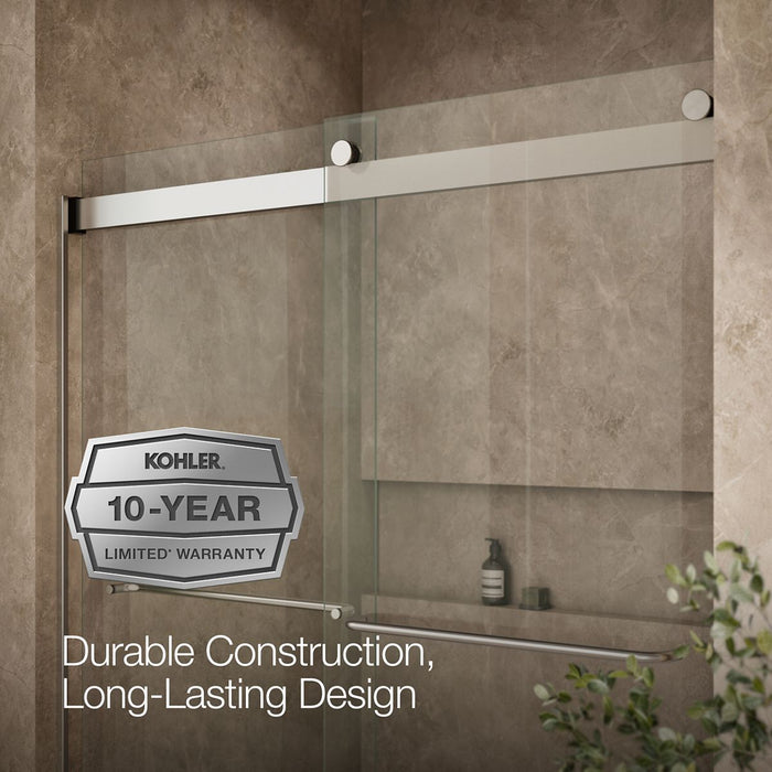 KOHLER K-706015-L Levity 74" H sliding shower door with 1/4"-thick glass