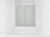 KOHLER K-707002-D3 Revel Sliding bath door, 62" H x 56-5/8 - 59-5/8" W, with 5/16" thick Frosted glass, bright polished...
