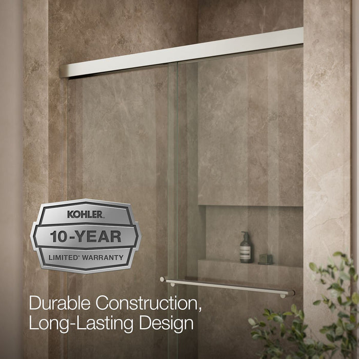 KOHLER K-707101-L Revel Sliding shower door, 70" H x 44-5/8 - 47-5/8" W, with 5/16" thick Crystal Clear glass