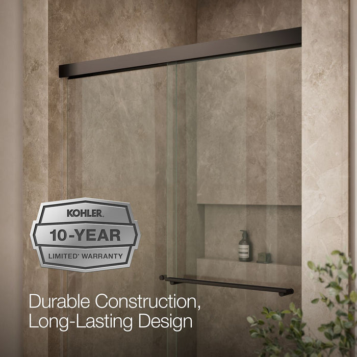 KOHLER K-707101-L Revel Sliding shower door, 70" H x 44-5/8 - 47-5/8" W, with 5/16" thick Crystal Clear glass
