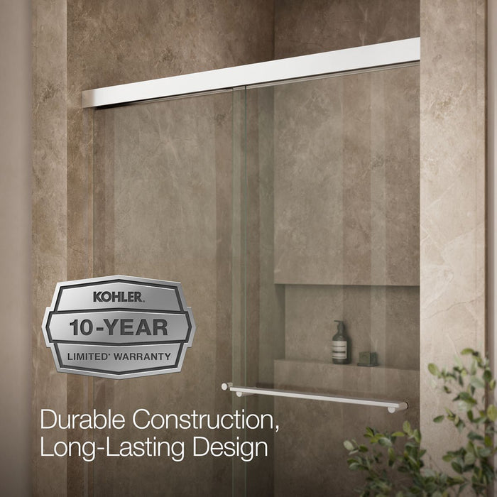 KOHLER K-707101-L Revel Sliding shower door, 70" H x 44-5/8 - 47-5/8" W, with 5/16" thick Crystal Clear glass