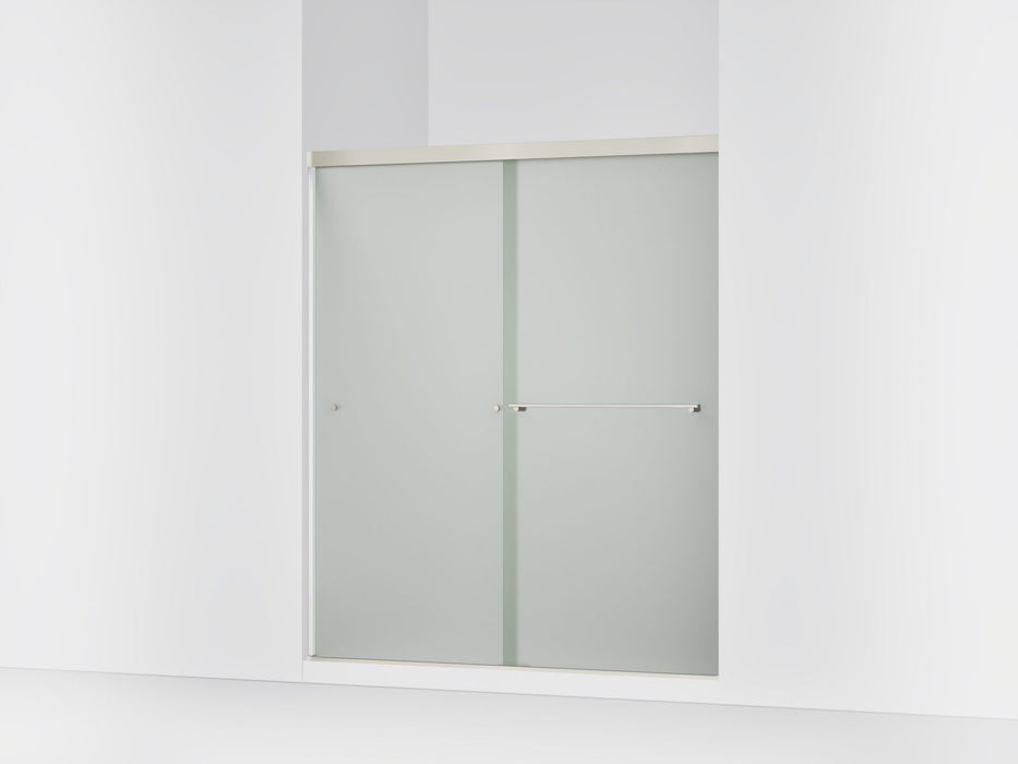 KOHLER K-707200-D3 Revel Sliding shower door, 70" H x 56-5/8 - 59-5/8" W, with 1/4" thick Frosted glass, anodized brushed...