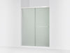 KOHLER K-707206-D3 Revel Sliding shower door, 76" H x 56-5/8 - 59-5/8" W, with 5/16" thick Frosted glass, bright polished...