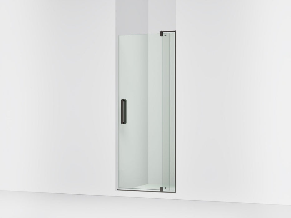 KOHLER K-707506-L Revel Pivot shower door, 74" H x 27-5/16 - 31-1/8" W, with 5/16" thick Crystal Clear glass, anodized...
