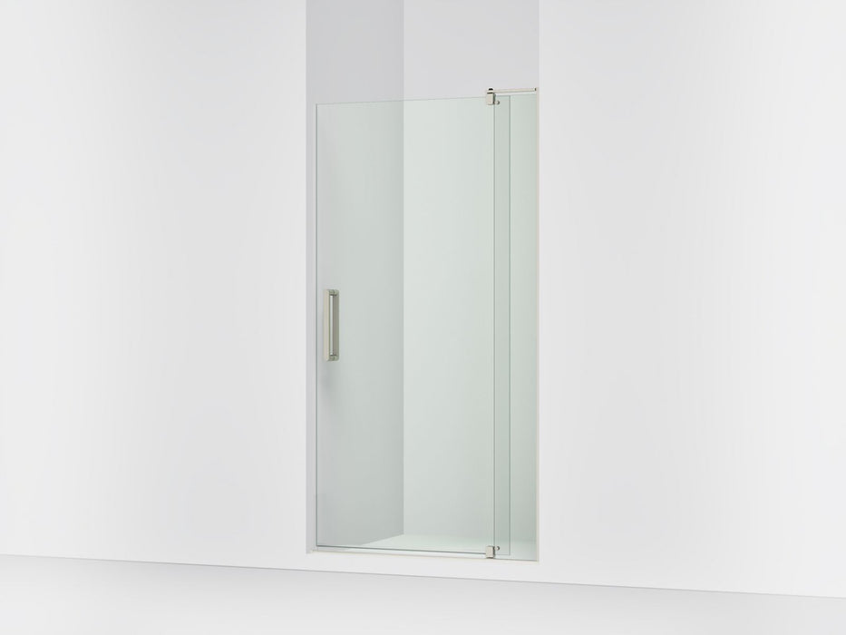 KOHLER K-707536-L Revel Pivot shower door, 74" H x 35-1/8 - 40" W, with 5/16" thick Crystal Clear glass, anodized brushed...