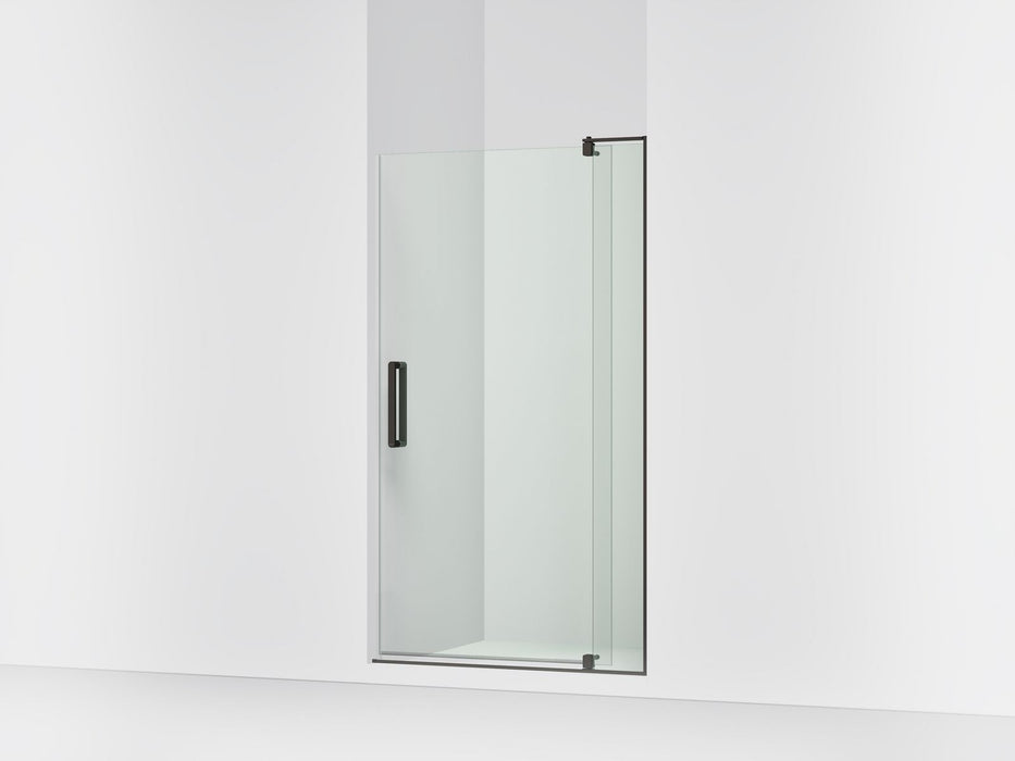 KOHLER K-707541-L Revel Pivot shower door, 70" H x 39-1/8 - 44" W, with 5/16" thick Crystal Clear glass, anodized dark bronze