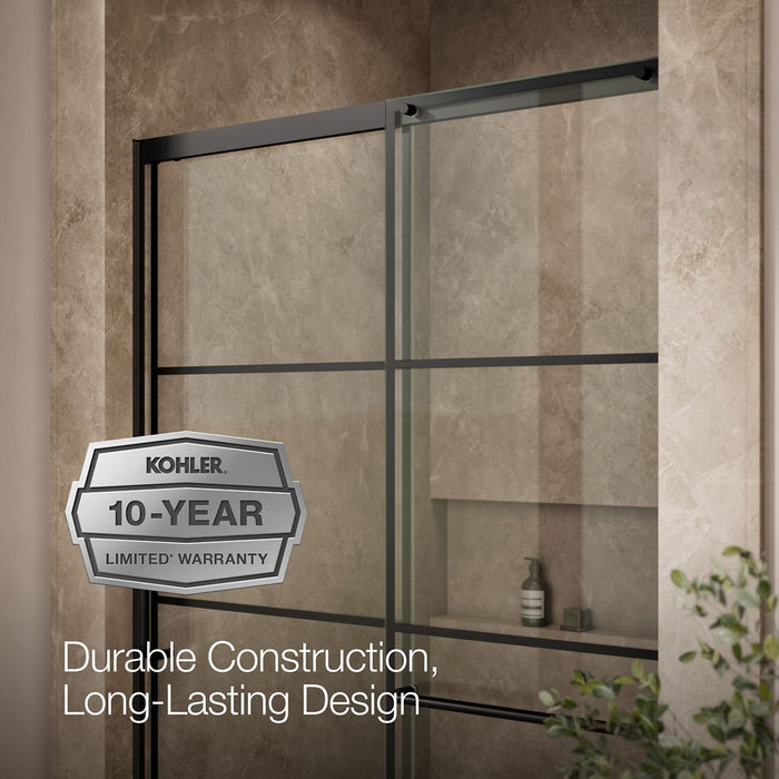 KOHLER K-707613-8G79 Elate Sliding shower door, 75-1/2" H x 44-1/4 - 47-5/8" W, with heavy 5/16" thick Crystal Clear...