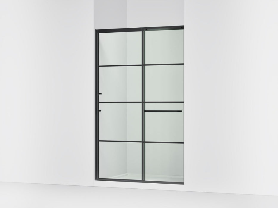 KOHLER K-707614-8G79 Elate Sliding shower door, 75-1/2" H x 50-1/4 - 53-5/8" W, with heavy 5/16" thick Crystal Clear glass with rectangular grille pattern