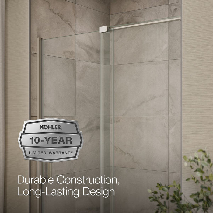 KOHLER K-707622-8L Echelon Sliding shower door, 71-3/4" H x 43-3/4 - 47-3/4" W, with 5/16" thick Crystal Clear glass,...