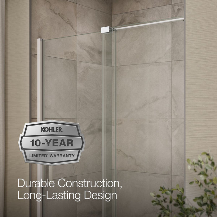 KOHLER K-707622-8L Echelon Sliding shower door, 71-3/4" H x 43-3/4 - 47-3/4" W, with 5/16" thick Crystal Clear glass,...