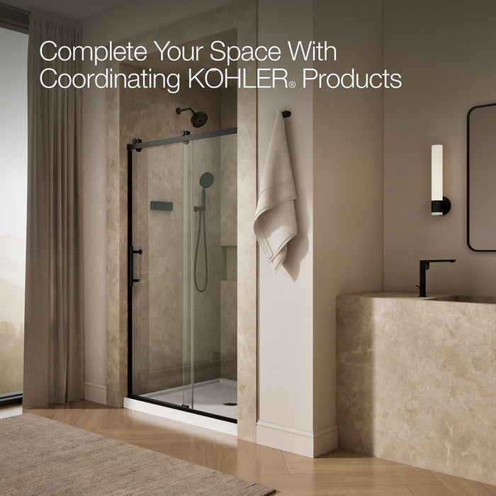 KOHLER K-709080-10L Rely 77" H sliding shower door with 3/8"-thick glass, matte black - view 5