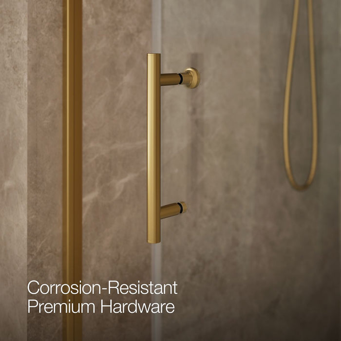 KOHLER K-709080-10L Rely 77" H sliding shower door with 3/8"-thick glass, vibrant brushed moderne brass - view 5