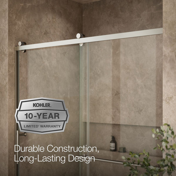 KOHLER K-709081-10L Rely 77" H sliding shower door with 3/8"-thick glass, anodized brushed nickel - view 2