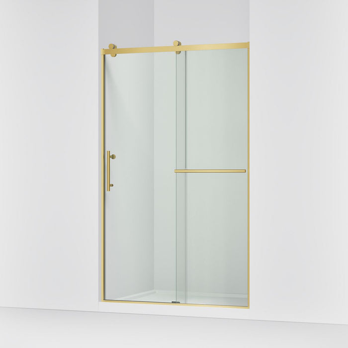 KOHLER K-709082-10L Rely 77" H sliding shower door with 3/8"-thick glass, vibrant brushed moderne brass - view 4